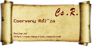 Cserveny Róza névjegykártya